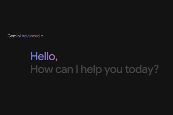 A dark-themed screenshot of Google Gemini with "Hello, How can I help you today?"