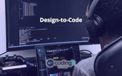 Developer working on a design-to-code implementation with CodingIT branding on screen