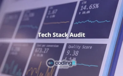 Dashboard with performance metrics, the title “Tech Stack Audit”, and CodingIT’s logo