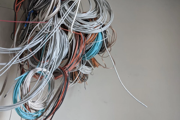Tangled cables representing complexity and lock-in challenges